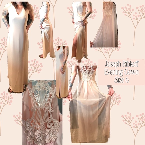 💕JOSEPH RIBKOFF SZ 6 BRIDESMAID-PROM-BALLGOWN BLUSH CHAMPAGNE PINK 💕 - Picture 2 of 9